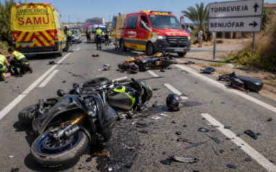 ACCIDENTE de motos entre Torrevieja y Benijófar deja varios heridos y genera gran despliegue de emergencia